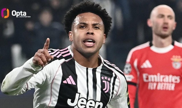 自加盟尤文以来麦肯尼欧冠打进9球，与弗拉霍维奇并列队内第1